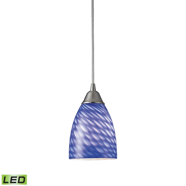 Elk Lighting Arco Baleno 1-Lght Mini Pndnt SatNckl w/Sapphire Glass - Incl LED Bulb 416-1S-LED